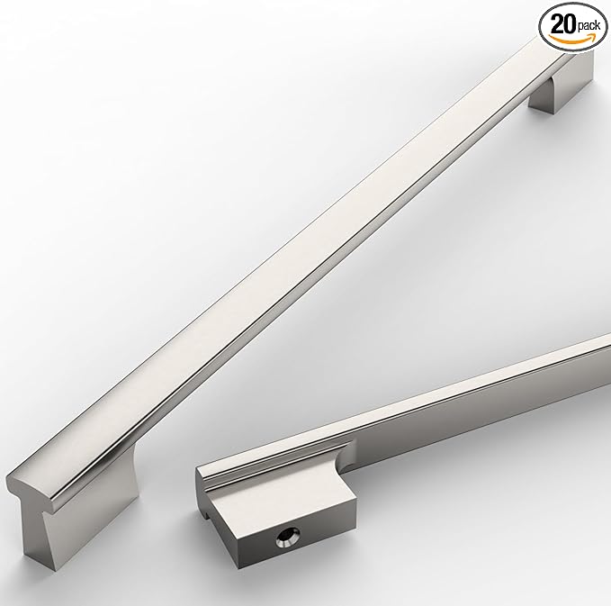 Asidrama 20 Pack 10 Inch(254mm) Brushed Satin Nickel Kitchen Cabinet Handles, Cabinet Pulls Kitchen Cabinet Hardware for Cupboard Drawer Pulls
