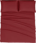 Mejoroom Full Size Sheets - 1800TC Luxury Full Sheets with 16 Inch Deep Pocket - Premium Bedding Collection - Extra Soft, Breathable, Wrinkle, Fade & Stain Resistant - 4 Piece (Full, Burgundy)