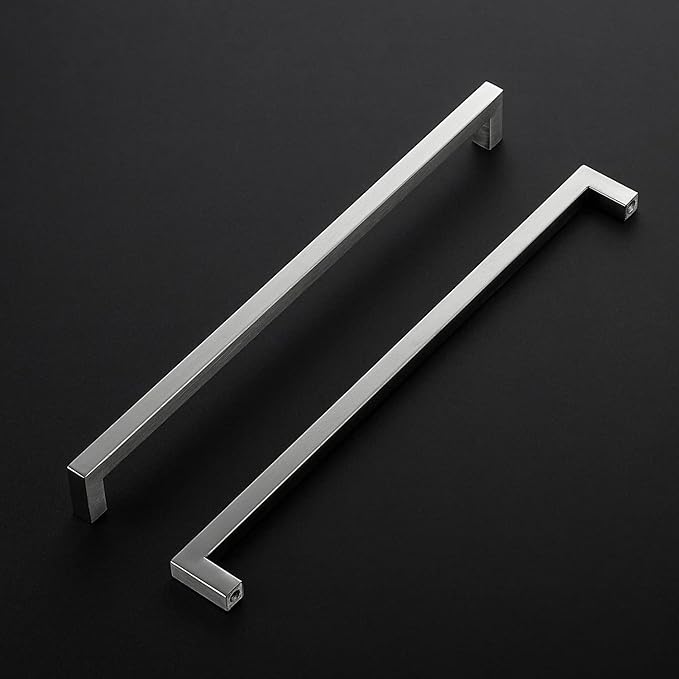 Ravinte 20 Pack Stainless Steel 12-3/5 Inch Cabinet Pulls Brushed Nickel Kitchen Cabinet Handles Square Kitchen Hardware for Cabinet Come with Screwdriver
