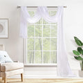 MIULEE Luxury Sheer Voile Elegant Window Scarf Topper - Long Valance Solid Treatment Swags Drapes for Ceremony, Wedding, Canopy Bed - 54" x 216" White 1 Piece