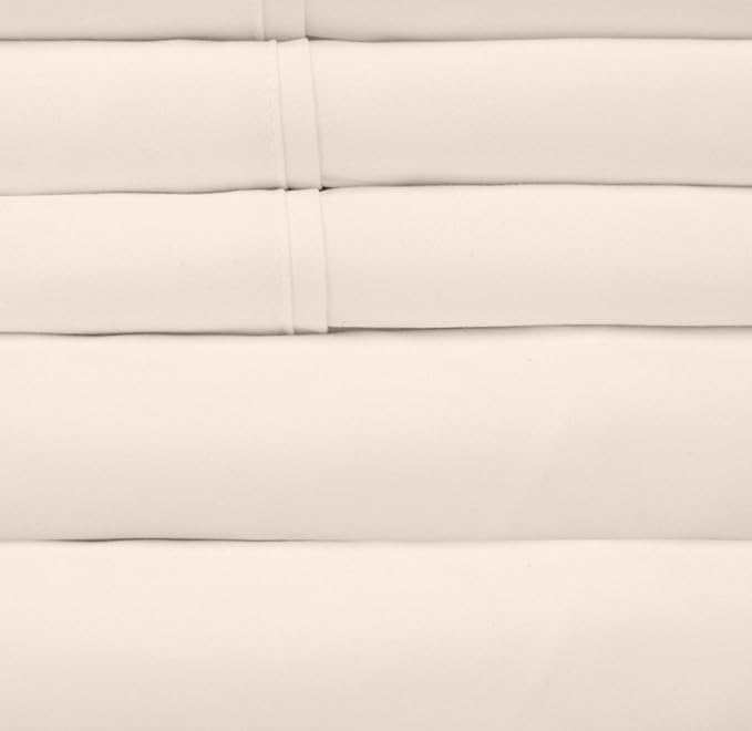 Twin Size Bed Sheets - 4 Piece 1500 Supreme Collection Fine Brushed Microfiber Deep Pocket Twin Sheet Set Bedding - 1 EXTRA PILLOW CASES, GREAT VALUE, Twin, Beige