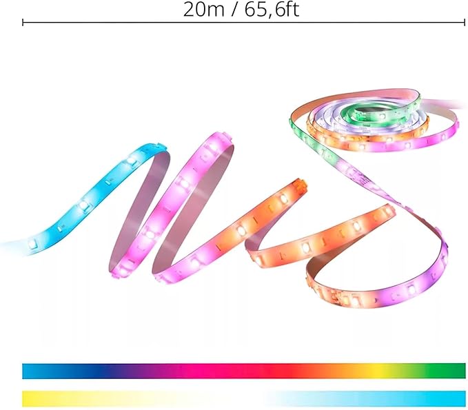 WiZ Connected 65.6 ft LED Light Strip For Your Smart Home - Flowing Multicolor LED, Color-Changing, Cuttable - Voice/App Control - 2 Rolls