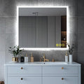 Wall-Mounted LED Square Bathroom Mirror, Makeup Mirror (36 inches x 30 inches,) 3 Color Stepless Dimmable Memory Bathroom Vanity Mirror with Lights CRI90+ 3000~6400K Smart Mirror with Touch