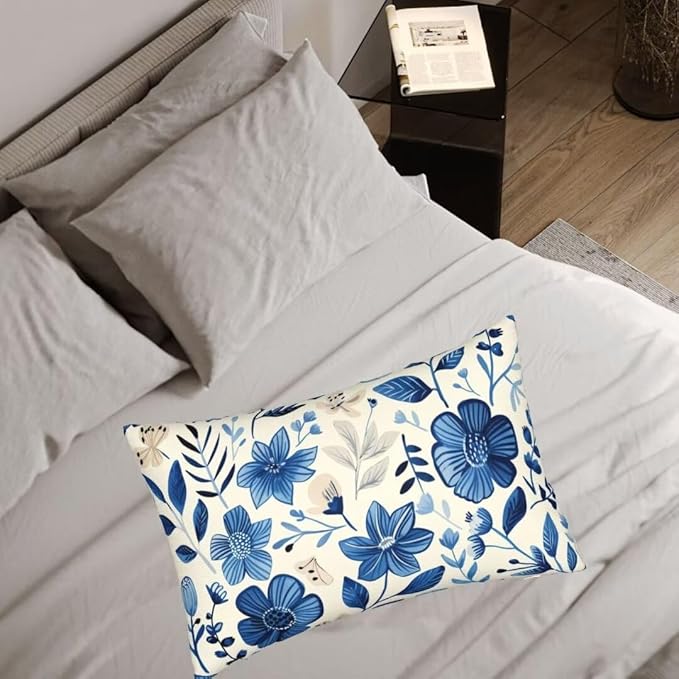 Throw Pillow Covers 24 x 35 Pillow Covers Set of 2 Couch Pillows for Living Room, Blue Throw Pillows with Invisible Zipper, Linen Accent Pillows Decorative Pillows Farmhouse Decor, Scandinavian J334