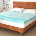 IULULU Mattress Topper, 3 Inch Gel Memory Foam Mattress Topper for Twin Size Bed,Blue