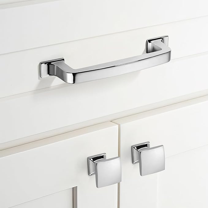 khtumeware 6 Pack 5 Inch Kitchen Cabinet Handles Polished Chrome Cabinet Pulls Drawer Pulls Kitchen Cabinet Hardware Kitchen Handles for Cabinets Cupboard Handles Drawer Handles
