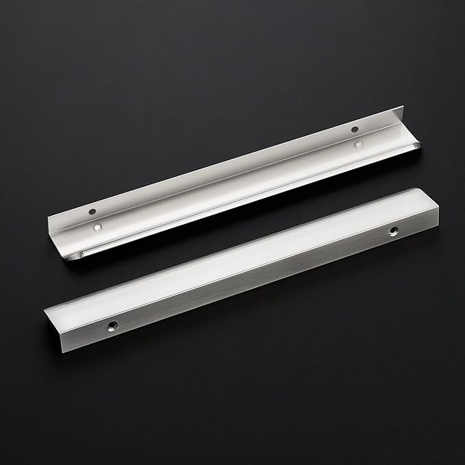 Ravinte Hardware 20 Pack Silver Cabinet Handles, 11.8 Inch (300mm) Finger Edge Pulls, 8.8 Inch Hole Center, Finger Pulls for Cabinets