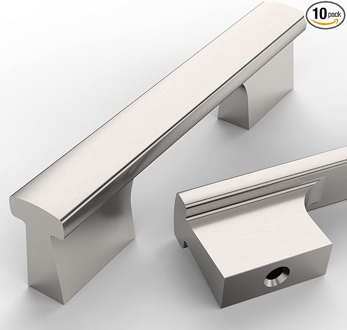 Asidrama 10 Pack 3 Inch(76mm) Brushed Satin Nickel Kitchen Cabinet Handles, Cabinet Pulls Kitchen Cabinet Hardware for Cupboard Drawer Pulls