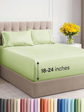 Extra Deep Twin XL Sheet Set - 4 Piece Breathable and Cooling Sheets - Hotel Luxury Bed Sheets Set - Easy Fit - Soft, Wrinkle Free and Comfy Sheets Set - Light Sage Sheet Set with Extra Deep Pockets
