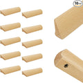 10Pcs Unfinished Wood Solid Furniture Pulls Handles,Unfinished Unpainted Paintable Wooden Handles Cupboard Closet Drawer Handle Pull,Length 4.84",Hole Dis.3.78"
