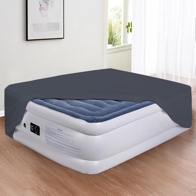 Bedecor Air Bed Sheets for Mattress Cover Removable Bed and Elastic Band Super Soft and Breathable & Deep up to 21" Black Full
