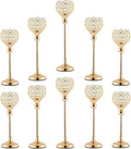 VINCIGANT Candle Holders for Tea Lights Wedding Table,Gold Crystal Candle Holders Candle Stick Holder Rhinestone Decorative Tray for Party Thanksgiving Gift