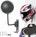 SANGMO Grey 180° Motorcycle Helmet Rack, Rotation Metal Helmet Holder Wall Mount, Helmet Holder Bike with 2 Hooks Helmet Hanger for Motorcycle Bike Coats, Caps, Baseballs, Rugby Helmet