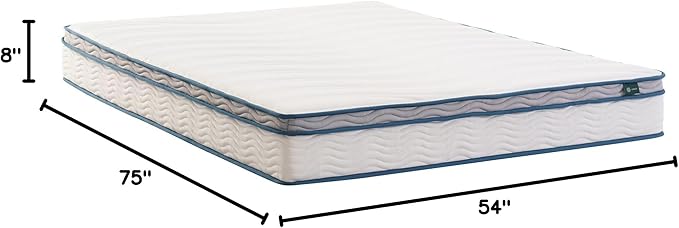 ZINUS 8 Inch Spring Sensation Hybrid Mattress [New Version], Full, Fiberglass Free, Medium Firmness, Durable Support, Certified Safe Foams & Fabric, Mattress in A Box