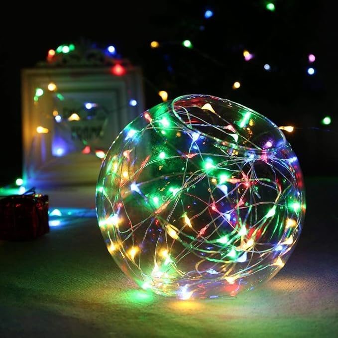 YKB 6 Pack Multicolor LED Starry String Lights with 20 Mini LEDs on 6.6FT/2M Copper Wire, Fairy Lights Powered by 2xCR2032(Incl) Batteries, for Wedding Table Holiday Halloween Christmas Decorations