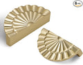 Brushed Gold Cabinet Pulls 6 Pack 3 Inch Modern Drawer Handles Kitchen Cupboard Half Moon Bathroom Dresser Sunflower Cup Pull SH-BG76-6