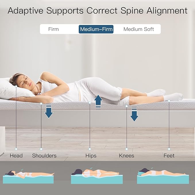 Airensky 4 Inch Memory Foam Mattress Topper, Cooling Gel Infused High Density Twin (39"x75") Topper with Removable Skin-Friendly Cover, Bed Topper for Pressure Relief Back Pain, CertiPUR-US Certified