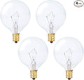 Simba Lighting Aromatic Wax Warmer Small Globe G16.5 Round Bulb 25W E12 Candelabra Base (4 Pack) for Chandelier, Ceiling Fan, Decorative Vanity Lights, Sconce, Clear Glass, 110V 120V, 2700K Warm White