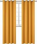 BGment Room Darkening Curtains 95 Inches Long - Grommet Thermal Insulated Drapes Window Treatment Curtains for Bedroom, 2 Panels, 52 x 95 Inch, Mustard Yellow