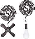 SmoTecQ Lengthened 24 Inch Ceiling Fan Pull Chain Extender with Decorative Frosted Glass Bulb and Fan Cord (ORB)