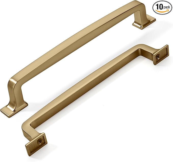khtumeware 10 Pack 6-1/4 Inch Cabinet Handles - Champagne Bronze Cabinet Pulls & Warm Brass Drawer Pulls