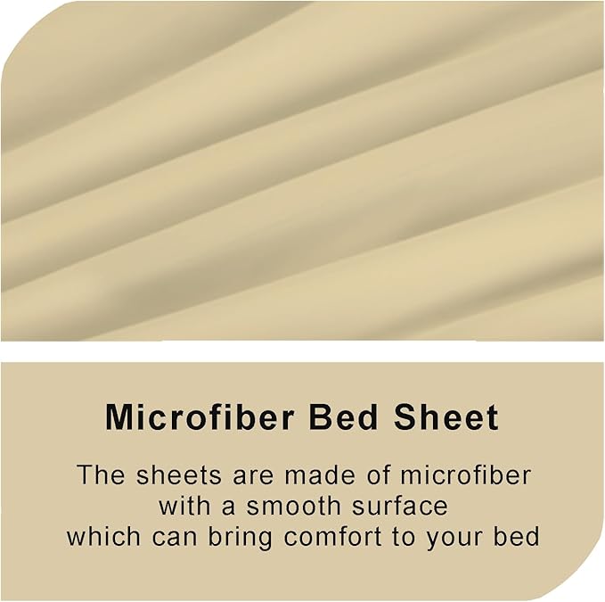 Bedecor Air Bed Sheets for Mattress Cover Removable Bed and Elastic Band Super Soft and Breathable & Deep up to 21" Beige King