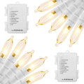 Outdoor String Lights with Timer - Battery Operated 18ft 50 LED White Wire for Indoor/Outdoor Wedding Party Garden Home, Waterproof, Warm White, 2 Pack