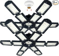 2 Packs LED Garage Light,Super Bright Screw in E26/E27 Ceiling Shop Work Lamp, 280W 30000 Lumen Deformable Basement Bulb Fixture with 12+1 Adjustable Panels, Lighting for Workshop, Attic