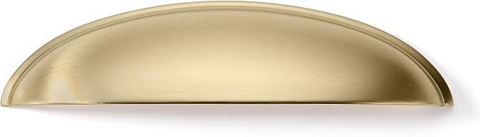 khtumeware 10 Pack 5" Gold Drawer Pulls Brushed Brass Cabinet Cup Pulls Kitchen Hardware Cabinet Handles Drawer Handles Knobs 5 inch Hole Center