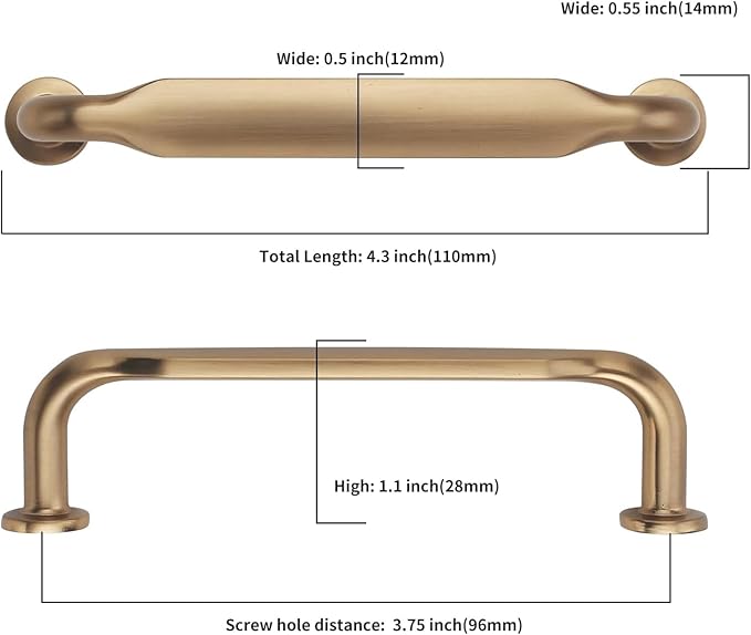 Asidrama 10 Pack 3.75 Inch(96mm) Champagne Bronze Kitchen Cabinet Handles, Cabinet Pulls Kitchen Cabinet Hardware for Cupboard Drawer Pulls