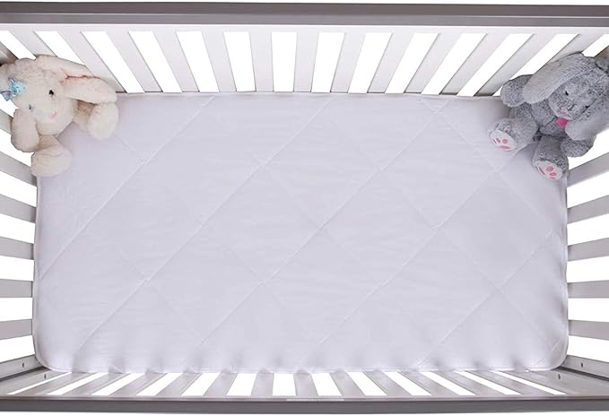 MAXI Crib Size (28 X52) Mattress Pad - Luxurious Cotton Sateen Mattress Protector - Soft and Breatheable Mattress Cover - Mattress Pad Protects Mattress from Dust, Dirt, Spills, and Stains.