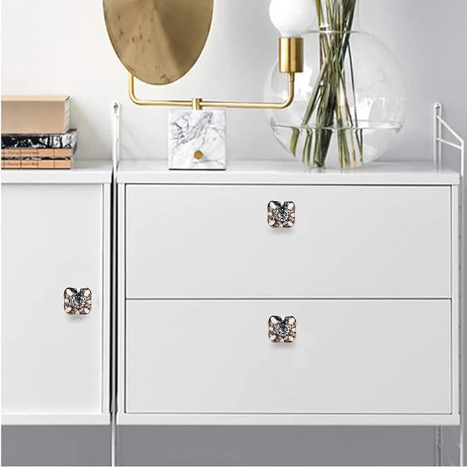 Perilla Home Set of 6 Cadia Knob Ceramic Decorative Round Knobs for Home Kitchen Cabinet Hardware Cupboard Glass Door Dresser Wardrobe and Drawer Pulls (Black)