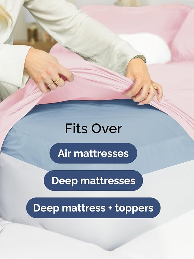 Extra Deep Twin Sheet Set - 4 Piece Breathable and Cooling Sheets - Hotel Luxury Bed Sheets Set - Easy Fit - Soft, Wrinkle Free and Comfy Sheets Set - Lavender Pink Sheet Set with Extra Deep Pockets