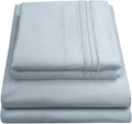 King Size Sheets - Breathable Luxury Bed Sheets with Full Elastic & Secure Corner Straps Built In - 1800 Supreme Collection Extra Soft Deep Pocket Bedding Set, Sheet Set, King, Misty Blue