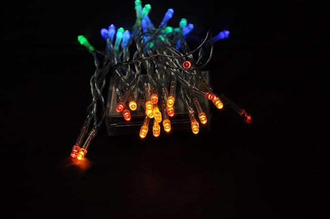 Karlling Battery Operated Christmas Lights,13 ft Short Clear Wire String Led Twinkle Fairy Light for Small Mini Xmas Tree and Wedding Party Indoor/Outdoor Decoration(Multicolor,10 Pack)