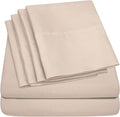 Queen Sheets Beige - 6 Piece 1500 Supreme Collection Fine Brushed Microfiber Deep Pocket Queen Sheet Set Bedding - 2 Extra Pillow Cases, Great Value, Queen, Beige