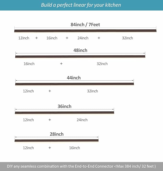 Under Cabinet Lighting Plug in, 16 Inch 4 Pcs, Linkable AC120V 3CCT 3000K/4000K/5000K Ultra Slim, LED Under Cabinet Lights for Counter Light, Kitchen, Shelf, Sink, Workshop, Desk, Bronze