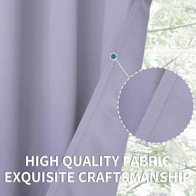BGment Blackout Curtains - Grommet Thermal Insulated Room Darkening Bedroom and Living Room Curtains, Set of 2 Panels (70 x 84 Inch, Lavander)