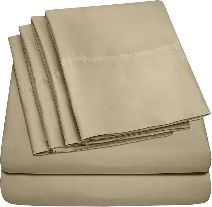 Cal King Size Bed Sheets - 6 Piece 1500 Supreme Collection Fine Brushed Microfiber Deep Pocket California King Sheet Set Bedding - 2 Extra Pillow Cases, Great Value, California King, Sage