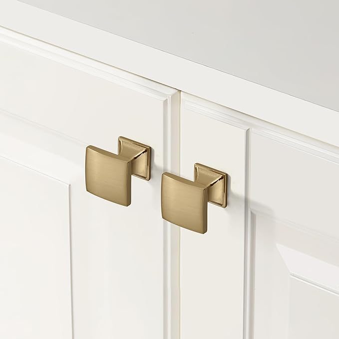 KHTUMEWARE 6-PACK 6-1/4Inch Cabinet Handles - Brushed Brass & Gold Pulls for Cabinets & Drawers