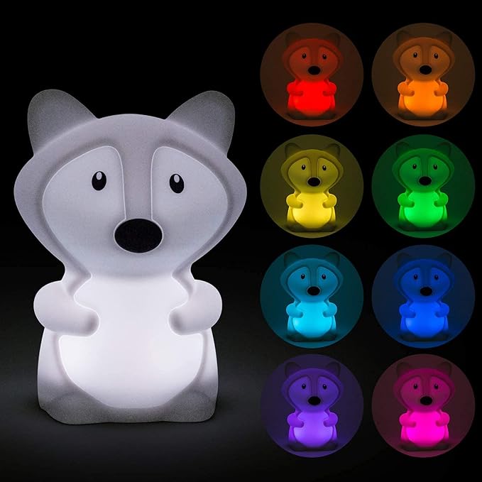 Night Light for Kids, Bedside lamp, Bedroom Light, LEDs Lights, lamp Kids, Baby Nursery lamp, Break Resistant, Eye Caring, Adjustable Brightness & Color, Touch Control - Medium Fox
