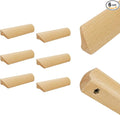 6Pcs Unfinished Wood Solid Furniture Pulls Handles,Unfinished Unpainted Paintable Wooden Handles Cupboard Closet Drawer Handle Pull,Length 4.84",Hole Dis.3.78"