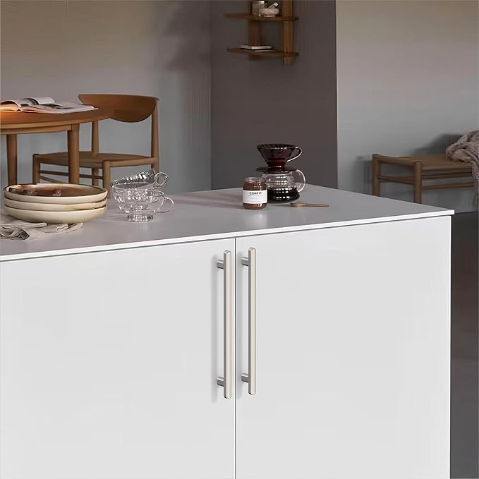 10 Pack 6.3 Inch(160mm) Kitchen Cabinet Handles Brushed Satin Nickel Cabinet Pulls Kitchen Cabinet Hardware Drawer Pulls for Cupboard Wardrobe