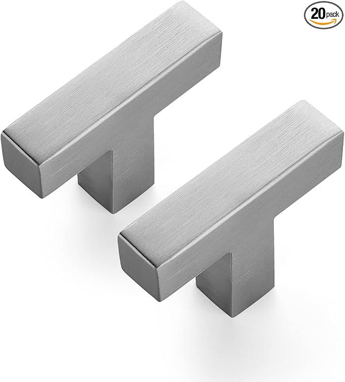 Ravinte 20 Pack 2 inch Length Square Cabinet Pulls Brushed Nickel Stainless Steel Kitchen Drawer Pulls Cupboard Handles Cabinet Handles