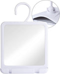 MIRRORVANA Dual Anti Fog Shower Mirror for Shaving, Shatterproof Fogless Design with Hook for Hanging - Fill Back Chamber/Reservoir with Hot Water for Fog-Free Shave - 8" x 7" (White)
