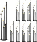 Set of 10 Black Floor Candle Holders,9 Arm Candelabra for Home Decoration,Halloween Christmas Day, Weddings, Dinner Parties Formal Events(Candle Excluded)
