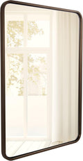 ANDY STAR Bronze Bathroom Mirror, 24X36 Bronze Wall Mirror, Bronze Vanity Mirror, Rounded Rectangle Mirror Bronze Metal Frame Farmhouse Mirror Hang Vertically or Horizontally