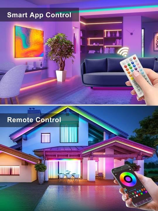 65.6ft RGB LED Neon Rope Lights with App, Remote Control, IP65 Waterproof Neon Light Strip Outdoor Indoor, DIY Design Flexible Led Strip Lights for Bedroom Essentials, Gaming Accessories
