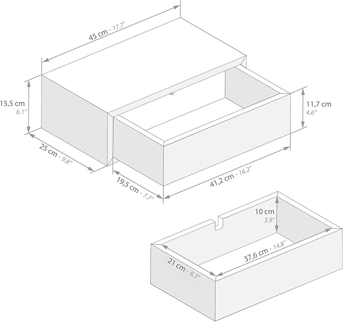 Mobili Fiver, Riccardo Wall Bedside Table, Dark Walnut, Made in Italy