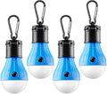Tent Lamp Portable LED Tent Lights Blue 4 Packs Hook Hurricane Emergency Lights LED Camping Lights Bulb Camping Tent Lanterns Camping Equipment for Camping Hiking Backpacking Fishing Outage